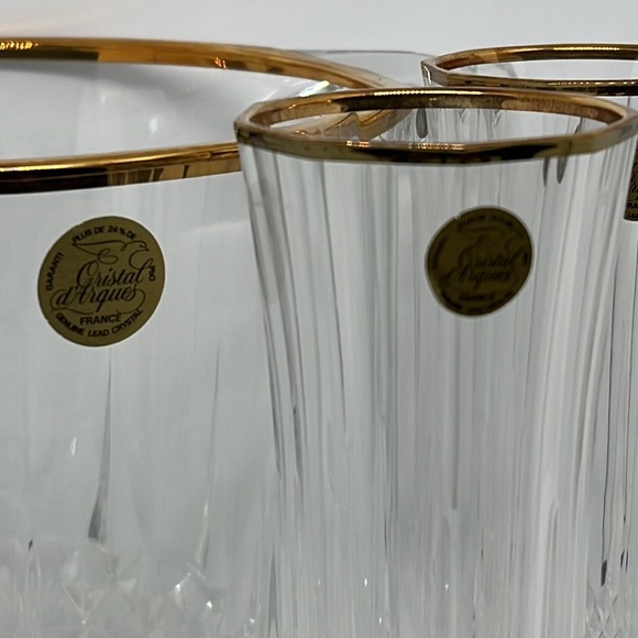 Cristal D'Arques Dining New Vintage Cristal Darques Longchamp Gold